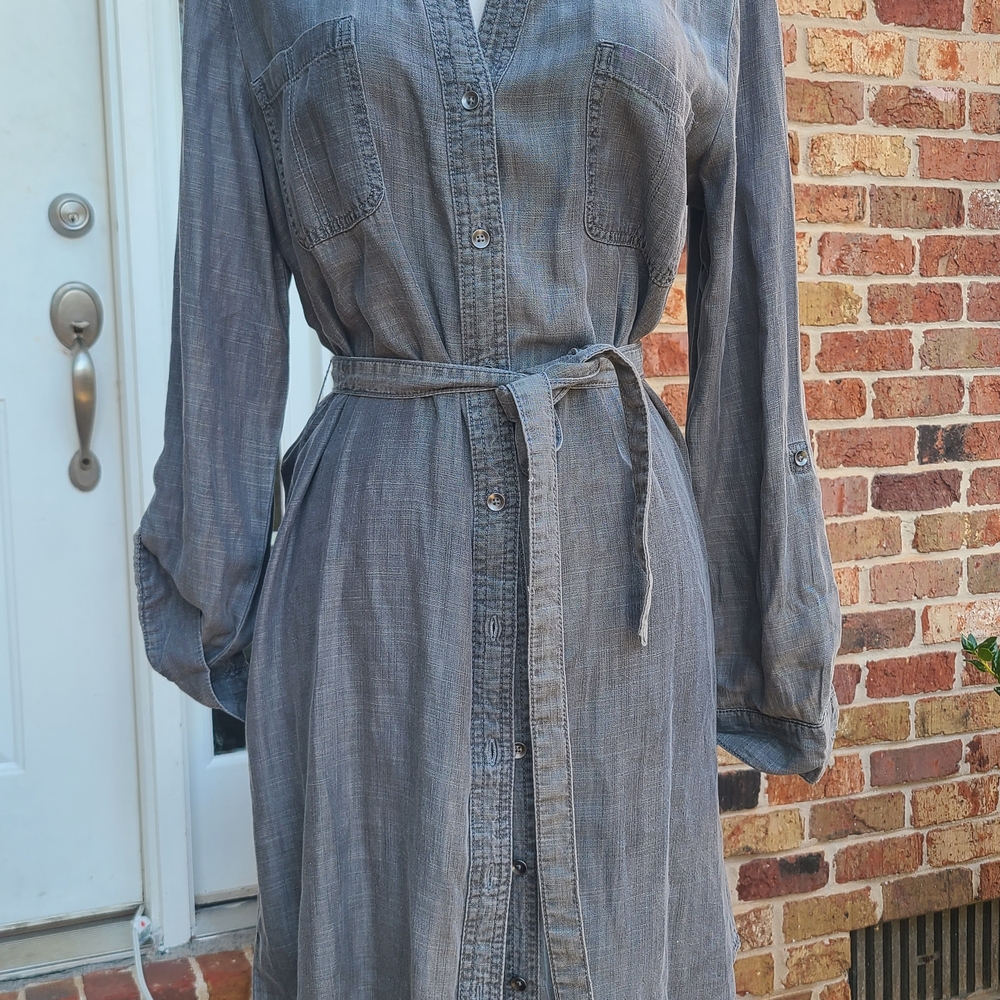 Banana Republic Charcoal Long Sleeve Dress
